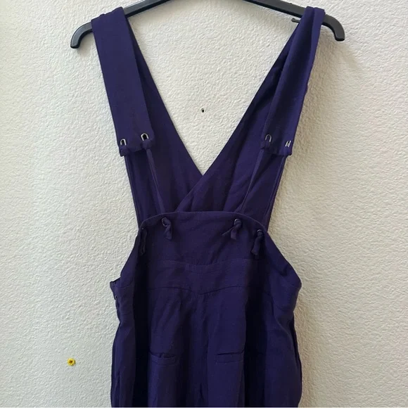 Anthropologie Apron Wide-Leg purple Jumpsuit by Maeve womens 4 - Picture 3 of 6